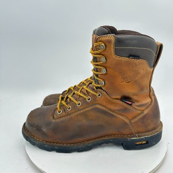 Danner Quarry USA 8" Alloy Toe Men Size 9.5 Brown Leather Waterproof Work Boot - Picture 1 of 13